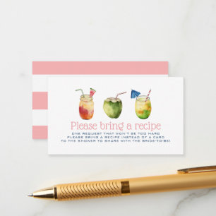 Tarjeta De Recepción Solicitud de receta de bebidas tropicales para des