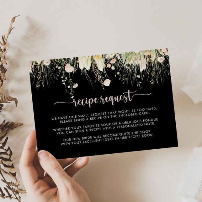 Tarjeta De Recepción Solicitud de receta de boda boho flores silvestres (Subido por el creador)