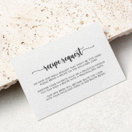 Tarjeta De Recepción Solicitud de receta de boda con caligrafía minimal