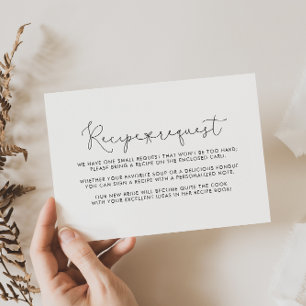 Tarjeta De Recepción Solicitud de receta de boda con caligrafía simple 