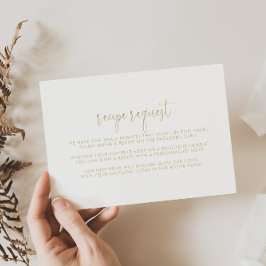Tarjeta De Recepción Solicitud de receta de boda con letra cursiva eleg