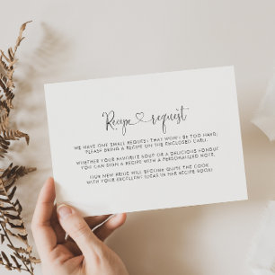 Tarjeta De Recepción Solicitud de receta de boda con letra elegante de 