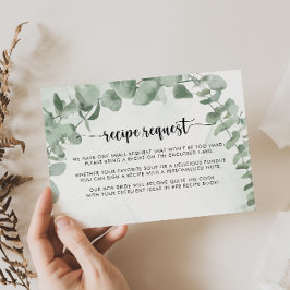 Tarjeta De Recepción Solicitud de receta de boda de eucalipto clásico  