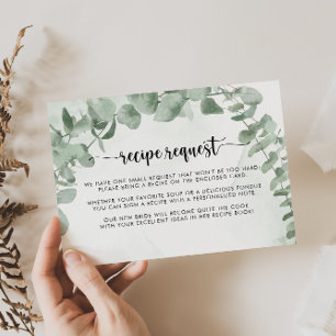 Tarjeta De Recepción Solicitud de receta de boda de eucalipto clásico  