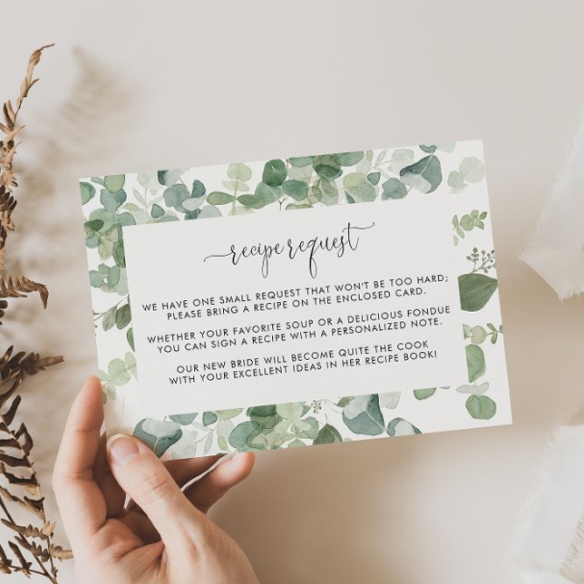 Tarjeta De Recepción Solicitud de receta de boda de eucalipto geométric (Subido por el creador)
