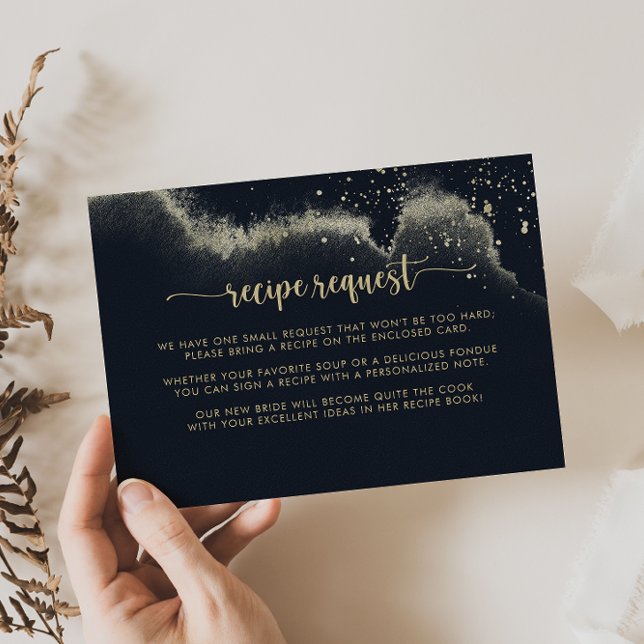 Tarjeta De Recepción Solicitud de receta de Boda de salpicante de oro d (Subido por el creador)