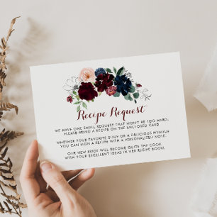 Tarjeta De Recepción Solicitud de receta de boda floral boho de lujo