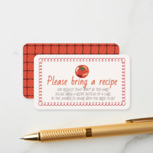 Tarjeta De Recepción Solicitud de receta de boda italiana de tomate roj