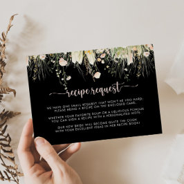 Tarjeta De Recepción Solicitud de receta de boda salvaje boho negra