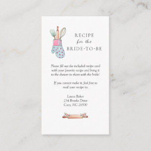 Tarjeta De Recepción Solicitud de receta de Bridal Shower