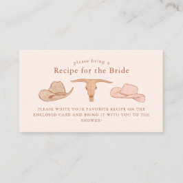 Tarjeta De Recepción Solicitud de Receta de Desayuno Nupcial Western Rú