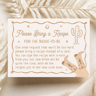 Tarjeta De Recepción Solicitud de Receta de Despedida de Soltera del Oe