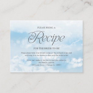 Tarjeta De Recepción Solicitud de Receta de Despedida de Soltera en Nub