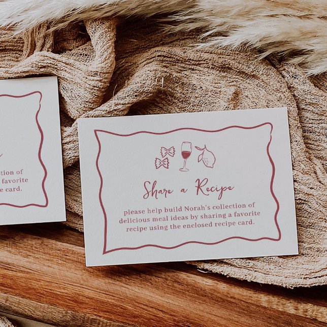 Tarjeta De Recepción Solicitud de receta de Dolce Vita Bridal Shower (Subido por el creador)