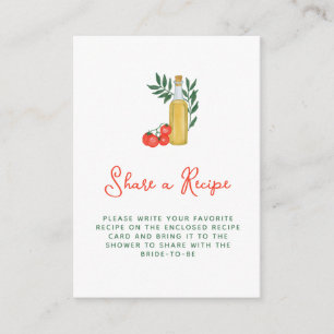 Tarjeta De Recepción Solicitud de receta de ducha de novia con tomates