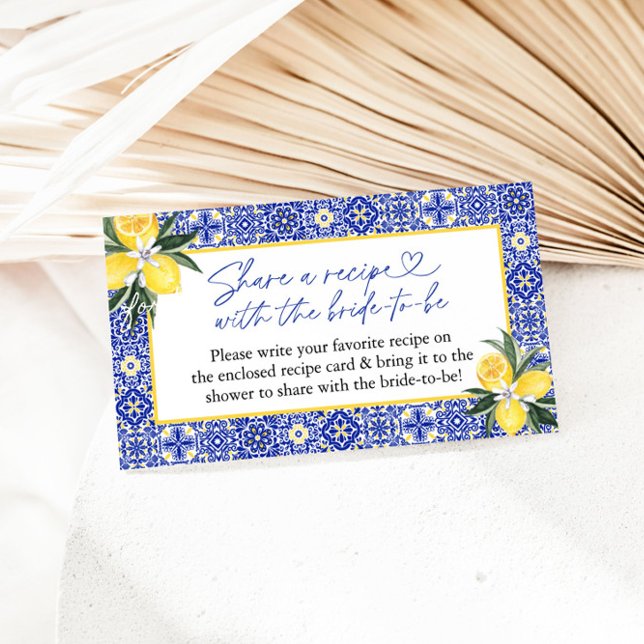 Tarjeta De Recepción Solicitud de receta de ducha nupcial de azulejo az (Subido por el creador)