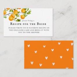 Tarjeta De Recepción Solicitud de receta de ducha nupcial de naranja cí