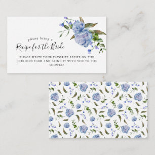 Tarjeta De Recepción Solicitud de receta de ducha nupcial floral azul