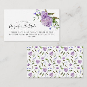 Tarjeta De Recepción Solicitud de receta de ducha nupcial floral púrpur