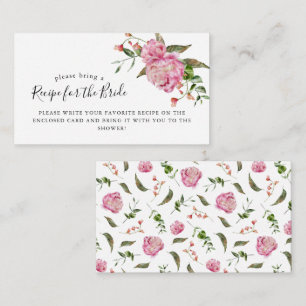 Tarjeta De Recepción Solicitud de receta de ducha nupcial floral rosa