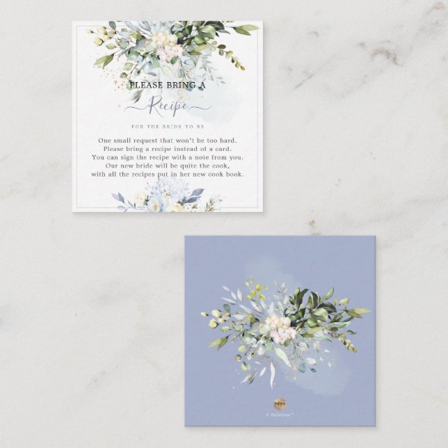 Tarjeta De Recepción Solicitud de receta de eucalipto H2 azul (Anverso / Reverso)