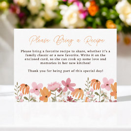 Tarjeta De Recepción Solicitud de receta de flores silvestres boho para