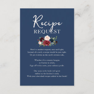 Tarjeta De Recepción Solicitud de Receta de Jardín Floral para Despedid