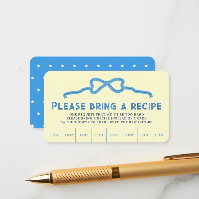Tarjeta De Recepción Solicitud de receta de la mitad de mantequilla par (Anverso/Reverso In Situ)