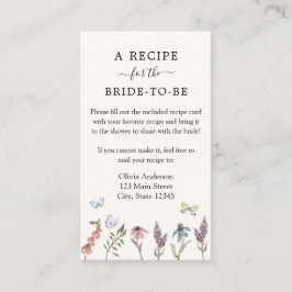 Tarjeta De Recepción Solicitud de receta de mariposa de flor de jardín