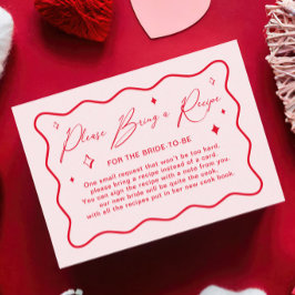 Tarjeta De Recepción Solicitud de receta de San Valentín de ducha de no