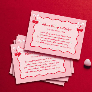 Tarjeta De Recepción Solicitud de receta de Valentine Cherry Bridal Sho