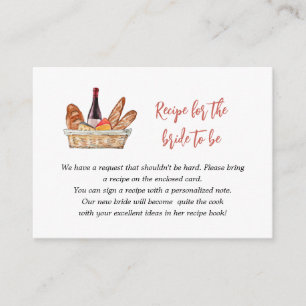 Tarjeta De Recepción Solicitud de receta de vino y queso para despedida