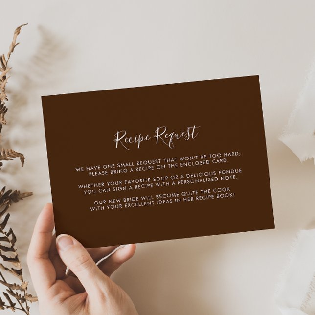 Tarjeta De Recepción Solicitud de receta del Boda blanco marrón minimal (Subido por el creador)