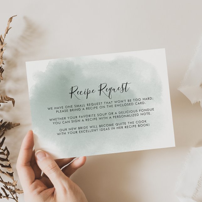 Tarjeta De Recepción Solicitud de receta del Boda blanco verde caligraf (Subido por el creador)