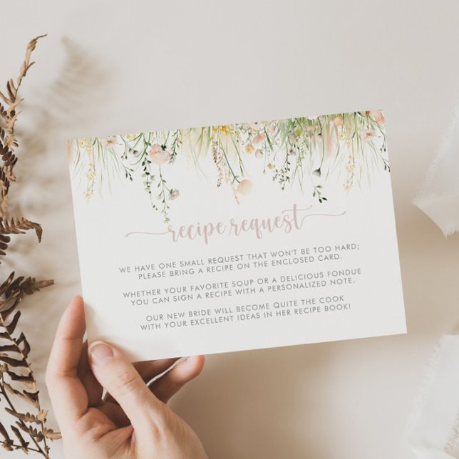 Tarjeta De Recepción Solicitud de receta del Boho Wildflower Boda de Ve (Subido por el creador)