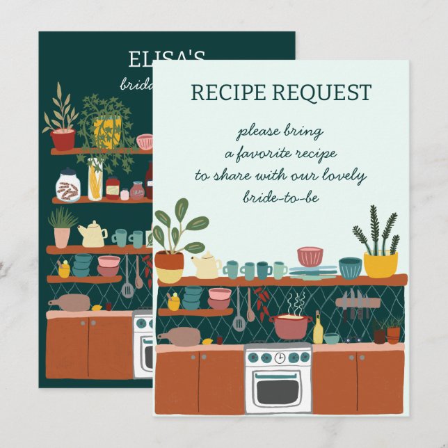 Tarjeta De Recepción SOLICITUD DE RECETA Despedida de soltera Solicitud (Anverso / Reverso)