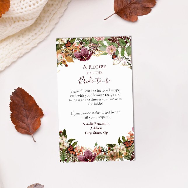 Tarjeta De Recepción Solicitud de receta floral de otoño (Subido por el creador)