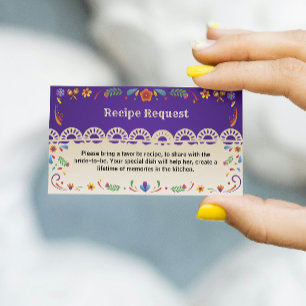 Tarjeta De Recepción Solicitud de receta floral folklórica mexicana par