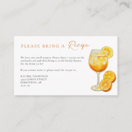 Tarjeta De Recepción Solicitud de receta médica Aperol Spritz Naranja B