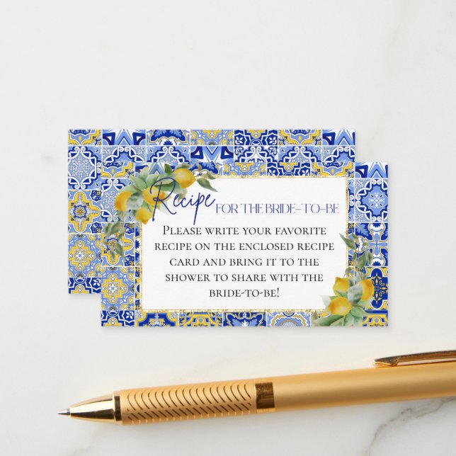 Tarjeta De Recepción Solicitud de receta médica de Blue Tiles italianos (Anverso/Reverso In Situ)