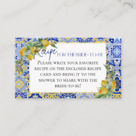 Tarjeta De Recepción Solicitud de receta médica de Blue Tiles italianos