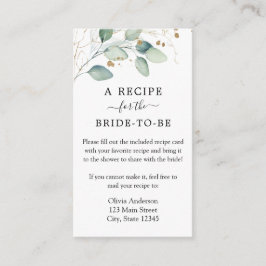 Tarjeta De Recepción Solicitud de receta médica para la ducha Eucalytpu