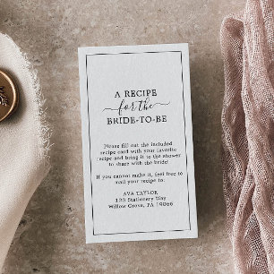 Tarjeta De Recepción Solicitud de receta minimalista