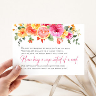 Tarjeta De Recepción Solicitud de receta nupcial de flores cítricas bri