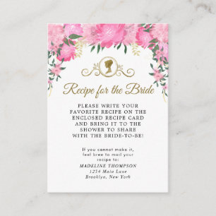 Tarjeta De Recepción Solicitud de receta nupcial floral rosa elegante