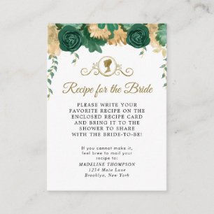 Tarjeta De Recepción Solicitud de receta nupcial floral verde elegante