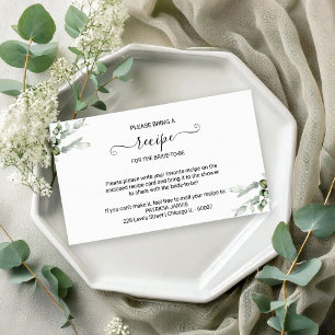Tarjeta De Recepción Solicitud de receta para baby shower de vegetación