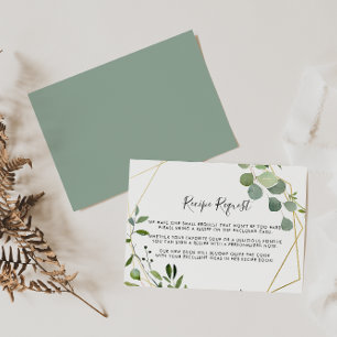 Tarjeta De Recepción Solicitud de receta para Boda de eucalipto geométr