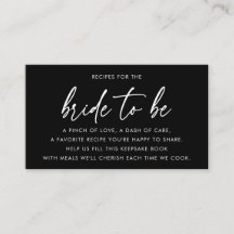 Solicitud de Receta para Bridal Shower Negro Elega