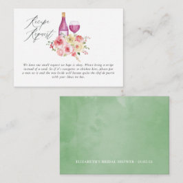 Tarjeta De Recepción Solicitud de receta para degustación de vino de fl